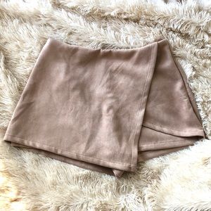 Suede Wrap Skirt